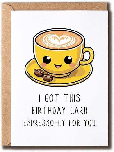 حصلت على بطاقة عيد الميلاد هذه - بطاقة Espresso -ly punny - بطاقة تحية قهوة جميلة - بطاقة لعشاق القهوة - بطاقة عيد ميلاد لطيفة in Saudi Arabia