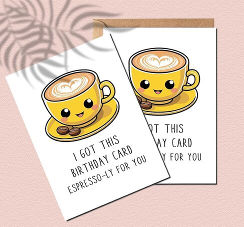 حصلت على بطاقة عيد الميلاد هذه - بطاقة Espresso -ly punny - بطاقة تحية قهوة جميلة - بطاقة لعشاق القهوة - بطاقة عيد ميلاد لطيفة in Saudi Arabia