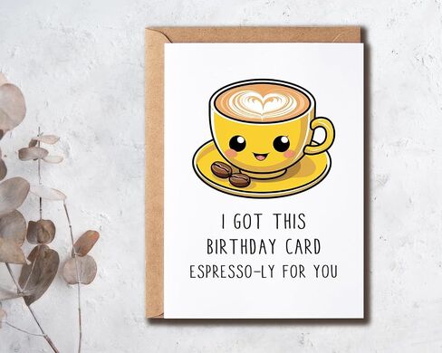 حصلت على بطاقة عيد الميلاد هذه - بطاقة Espresso -ly punny - بطاقة تحية قهوة جميلة - بطاقة لعشاق القهوة - بطاقة عيد ميلاد لطيفة in Saudi Arabia
