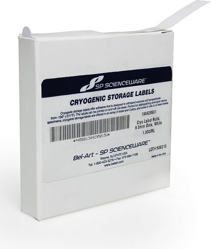 SP Bel-Art Cryogenic Storage Labels; Roll of 9.5mm Dots for 0.5-1.5ml Tubes, Assorted (5000 Labels) (F13492-9502) in Kuwait