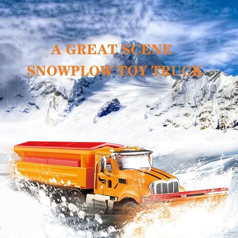 Ailejia Snow Plow Trucks Toy Diecast Metal Kids Pullback Toy US Style Truck Sweep Snow Vehicle for Kids (Snow Plow Truck) in Saudi Arabia