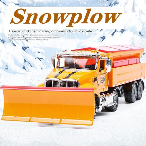 Ailejia Snow Plow Trucks Toy Diecast Metal Kids Pullback Toy US Style Truck Sweep Snow Vehicle for Kids (Snow Plow Truck) in Saudi Arabia
