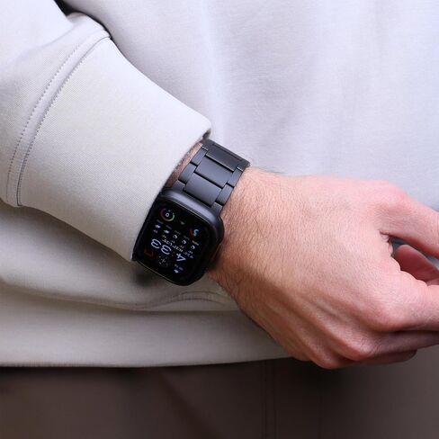 Ultra 2 Titanium Band with Magnet Buckle and DLC (Diamond Like Carbon) Compatible with Apple Watch Ultra 2 and Ultra 1 49mm Titanium Bracelet (BLACK) in Kuwait