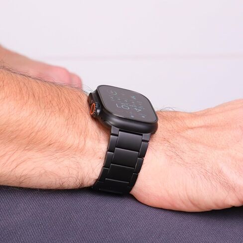 Ultra 2 Titanium Band with Magnet Buckle and DLC (Diamond Like Carbon) Compatible with Apple Watch Ultra 2 and Ultra 1 49mm Titanium Bracelet (BLACK) in Kuwait