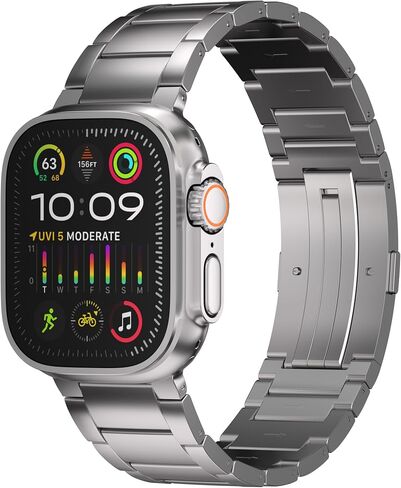 Ultra 2 Titanium Band with Magnet Buckle and DLC (Diamond Like Carbon) Compatible with Apple Watch Ultra 2 and Ultra 1 49mm Titanium Bracelet (BLACK) in Kuwait