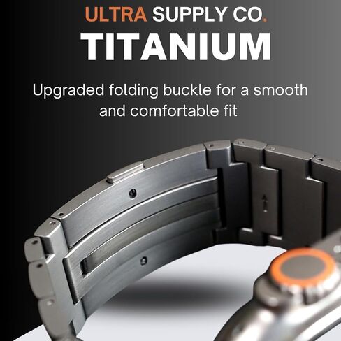 Ultra 2 Titanium Band with Magnet Buckle and DLC (Diamond Like Carbon) Compatible with Apple Watch Ultra 2 and Ultra 1 49mm Titanium Bracelet (BLACK) in Kuwait