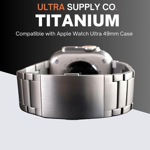 Ultra 2 Titanium Band with Magnet Buckle and DLC (Diamond Like Carbon) Compatible with Apple Watch Ultra 2 and Ultra 1 49mm Titanium Bracelet (BLACK) in Kuwait