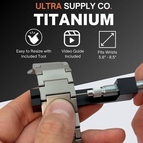 Ultra 2 Titanium Band with Magnet Buckle and DLC (Diamond Like Carbon) Compatible with Apple Watch Ultra 2 and Ultra 1 49mm Titanium Bracelet (BLACK) in Kuwait