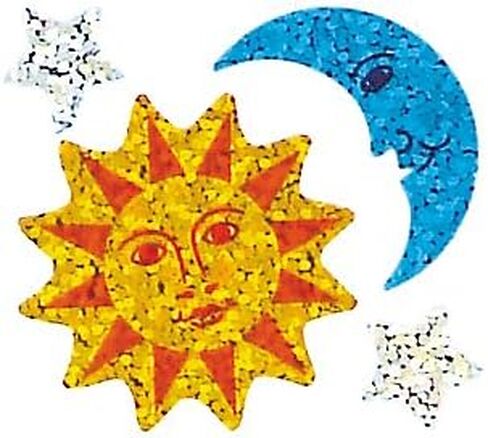 Jillson & Roberts Bulk Roll Prismatic Stickers, Sun, Moon, and Stars - 100 Repeats in Saudi Arabia