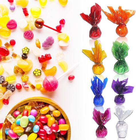joaoxoko Cellophane Wrap,14 x 14 Inch Colored Cellophane Sheets for DIY Arts Crafts Gifts Treats Candy Wrapping,DIY Arts Crafts Decoration,7 Colors Cellophane Wrap forGift Baskets in Saudi Arabia