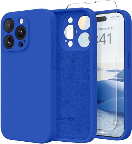 Magnetic for iPhone 14 Pro Max Case, Compatible with MagSafe, [Full Camera Protection][2 Screen Protectors] Silicone Shockproof Protective Phone Case for iPhone 14 Pro Max 6.7", Alpine Green in Saudi Arabia