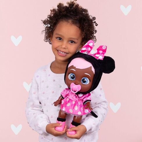 Cry Babies Disney Nurturing Baby Doll Inspired by Minnie Mouse, Dressed Up in The Iconic Pink Dress and Cries Real Tears for Kids Age 18 Months and Up in Saudi Arabia