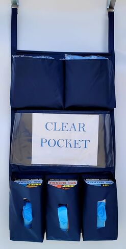 It's Sew EZ Personal Protection Equipment (PPE) Isolation Door Caddy - 6 Pockets - NFPA-701 Fire Retardant Nylon Oxford with Two Stainless Steel Hooks included (Silver, 6 pockets) in Saudi Arabia