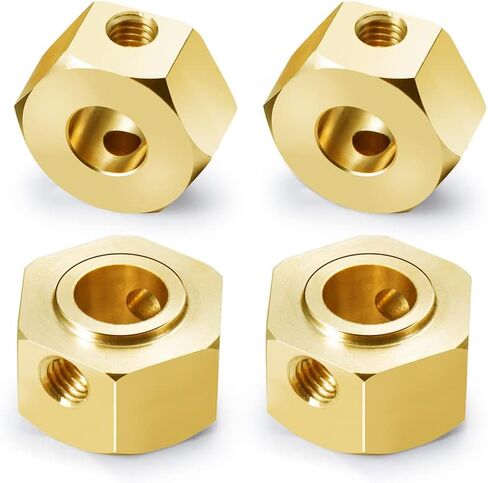 4PCS Brass Wheel Hub Hex Adapter 9.5mm(+2mm) for 1/6 Axial SCX6 AXI05000 RC Crawler Car in Kuwait