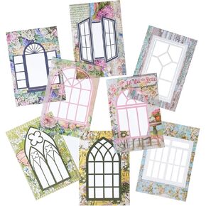 Window Frame Stickers for Jounaling, 40 Pieces Transparent PET Decorative Stickers Scrapbooking Supplies, Vintage Bullet Junk Journal Kit Album Planners Diary DIY Crafts Embellishment