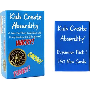 Kids Create Absurdity (Classic) with Expansion Pack (150 Cards Extra): Laugh Until You Cry- Funny Card Game for Kids Family Game Night- Fill in The Blank Game Perfect for Boys Girls Ages 6-12 Years