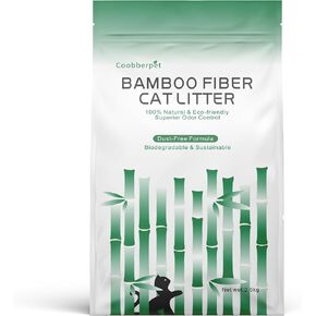 Bamboo Fiber Cat Litter, 100% Natural & Eco-Friendly, Superior Odor Control, Dust-Free Formula, Biodegradable & Sustainable (1 Bag)
