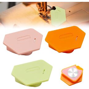 3Pcs Magnetic Seam Guide for Sewing Machine,2024 Upgraded Polygonal Multifucntional Seam Guide Hemmer with Scale,Universal Sewing Accessory for Magnet Making Machine (Pink, Green, Orange)