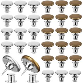 Adjustable No Sew Jeans Button Pin 30Pcs Removable Fabric Fasteners Sewing Metal Tightening Loose Jeans Button Pins No Sew No Tools Instant Replacement Snap Tack Pant Buttons