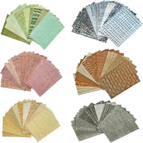 120 Sheets Textured Scrapbook Paper Set, Fabric Assorted Set Decorative Paper for Scrapbooking Junk Journal Supplies Scrapbook Supplies 3.23''X4.88'' Inch