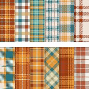 24 Sheets Fall Pattern Paper Autumn Buffalo Plaid Scrapbook Specialty Paper Double Sided Craft Paper For Thanksgiving DIY Background Card Making Photo Album Journal Decor, 6 x 6 Inch