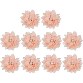 PATIKIL Fabric Brooches Flowers, Fabric Flowers for Brooch Pin Sewing Fabric Appliques with A Pearl