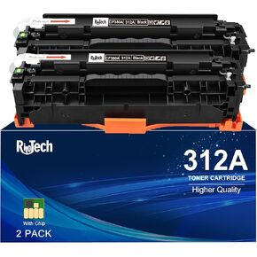 312A Black Toner Cartridge,Compatible for HP 312X CF380A CF380X for HP Laserjet Pro MFP M476dw M476dn M476nw MFP M476 Series Printer,2 Pack