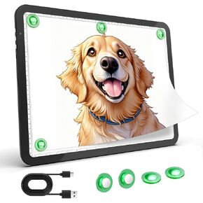Zocelight Rechargeable A3 Tracing Light Box with Padded Case,Diamond Art Light Board with 4 Magnets,Wireless Light Pad for Diamond Painting,Ultra Bright Light Table for Drawing, Sketching(Black)