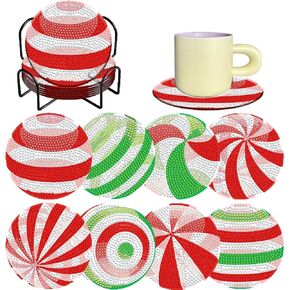 200 Styles Diamond Coasters Blind Box with Holder DIY Diamond Art Coaster Coaster Blind Box for Adults Diamond Kits Supplies for Christmas Holiday Gift