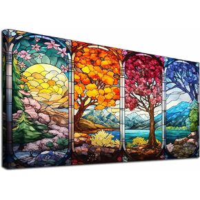 YALKIN 5D Diamond Painting Kits for Adults, Four Seasons Diamond Art Kits Full Drill Diamond Painting Kit for Adult Beginners, DIY Crystal Picture Art for Home Wall Decor 40x70cm/15.7x27.6in