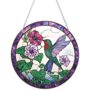 Hanging Diamond Art Painting Ornament Hummingbird, DIY Double Sided Acrylic Diamonds Painting Pendant Kit for Adults (Hummingbird2)