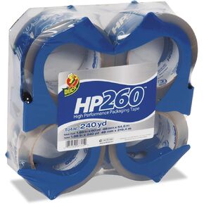 Duck Brand HP260 High Performance 3.1 Mil Packaging Tape, 1.88-Inch x 60 Yard Roll, Crystal Clear, 4 Rolls