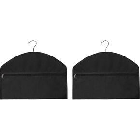 YELAIYEHAO 2 pcs Hanger Diversion Safe Hidden Pocket Safe, Fits Under Hanging Clothes with Pocket to Hide Valuables (middle, black)