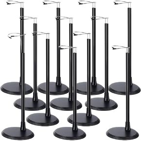 12 Pcs Adjustable Doll Stand Display Holder for 14 to 18 Inches Action Figure Stands with Expandable Waist Wire Bracket Support Dolls Display Rack for Home Shop Birthday Party(White)