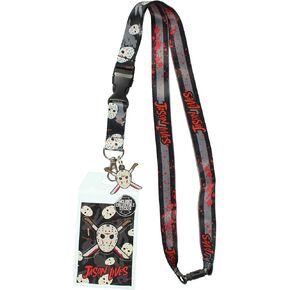 Friday The 13th Jason Lives ID Lanyard Badge Holder with 1.5" Rubber Pendant