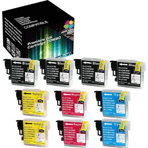 (Pack of 10) Compatible Replacement for LC61 LC65 LC-61 LC-65 Ink Cartridge LC 61 65 61/65 High Yield (4B/2C/2Y/2M) for MFC-J410W MFC-J415W MFC-J615W MFC-J630W Inkjet Printer