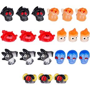 21pcs Mini Resin Ghosts, 6 Styles Mini Glow Ghosts Statue Cute Tiny Resin Garden Decor Trident Bat Pumpkin Skull Candle for Halloween Miniature Landscape Dollhouse Decoration