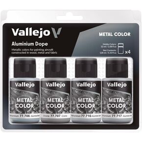 Vallejo - Metal Color Set | Metallic Panel | Faithfully Reproduce Different Metallic Finishes | Contains 4 Bottles x 32 ml. (1.08 fl.oz.)