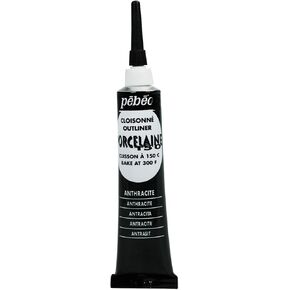 Pebeo Porcelaine 150, China Paint Outliner - Anthracite Black, 0.6 Fl Oz (Pack of 1) (036-006) in Kuwait