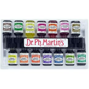 Dr. Ph. Martin's RADI05OZSETC Radiant Concentrated Water Color (Set C) Watercolor Set, 0.5 oz, Set C Colors, 1 Set of 12 Bottles