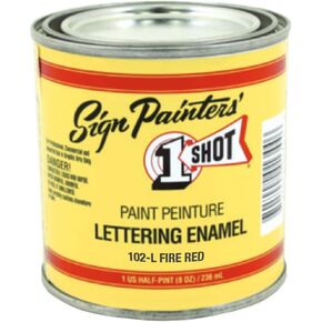 1 Shot Letter Enamel 102L Fire Red 8 Oz