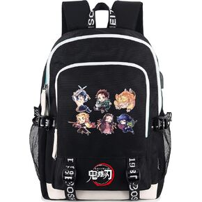 Roffatide Backpack Bag Laptop Rucksack Fit 15.6 Inch with USB Charging Port & Headphone Port Black
