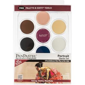 PanPastel Artist Pastels by GOLDEN, Portrait Set, 7 Color, Professional Artist Pastels, Unique Pan Format (cake-like)