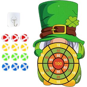 St Patricks Day Kids Dart Board Game Set, Irish Party Board Games with 12 Stick Balls, St Paddys Day Outdoor Games for Kids Ages 4-8, Saint Patricks Day Party Games Yard Toys, FBXY-002