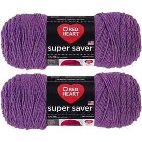 Bulk Buy: Red Heart Super Saver (2-Pack) (Medium Purple, 7 oz Each Skein)