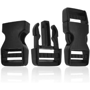 LXNOAP Quick Side Enser buckles 1 "عرض عريض غير قابل للتعديل بدون مقاطع خياطة يستقر بديلاً شاقًا للبلاستيك من أجل حقيبة الظهر النايلون حزمة حزمة حزمة الحزمة (2 عبوة)