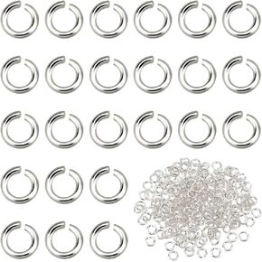 PH Pandahall 15pcs 925 Sterling Silver Locking Lorings ، حلقات قفزة قفل مستديرة ، OD 6mm ID 3.3mm Circle Clasp Ring Rings Open End Jump Rings for Necklace Bracelet Makeke Making Jewely