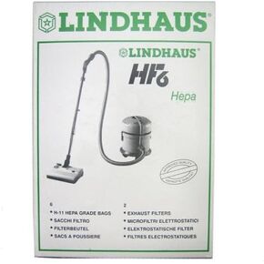 Package of 6 Genuine Lindhaus HF6 Filtration Bags and 1 Filter