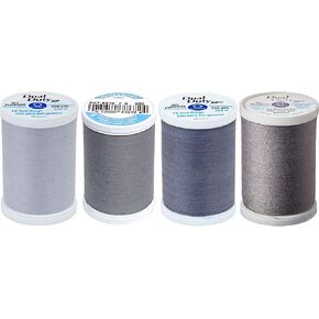 4 Color Bundle - Dual Duty XP General Purpose Thread 250yds each - Dark Silver, Light Slate, Slate and Stone