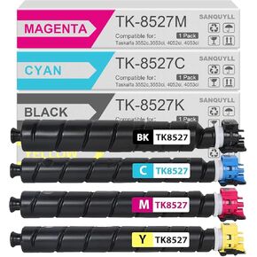 TK-8527 Toner Cartridge Compatible for Kyocera Taskalfa TK-8527K TK-8527C TK-8527M TK-8527Y for 4052ci 4053ci 3552ci 3553ci (4 Pack: Cyan, Magenta, Yellow, Black)